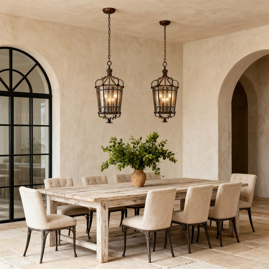 Antique Bronze Italian Pendant Light Fixture for Elegant Dining Spaces