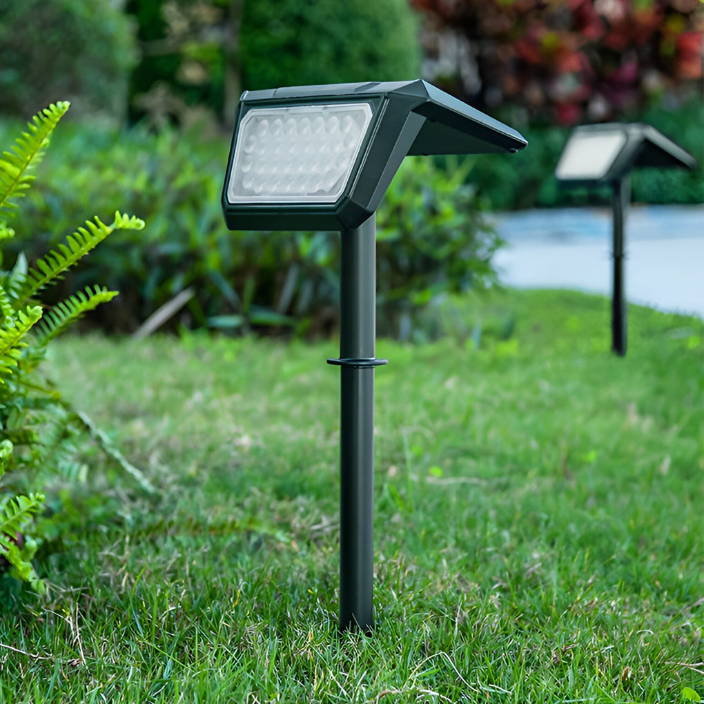 Modern Black LED Solar Pathway Lights for Outdoor Lawn and Garden Use