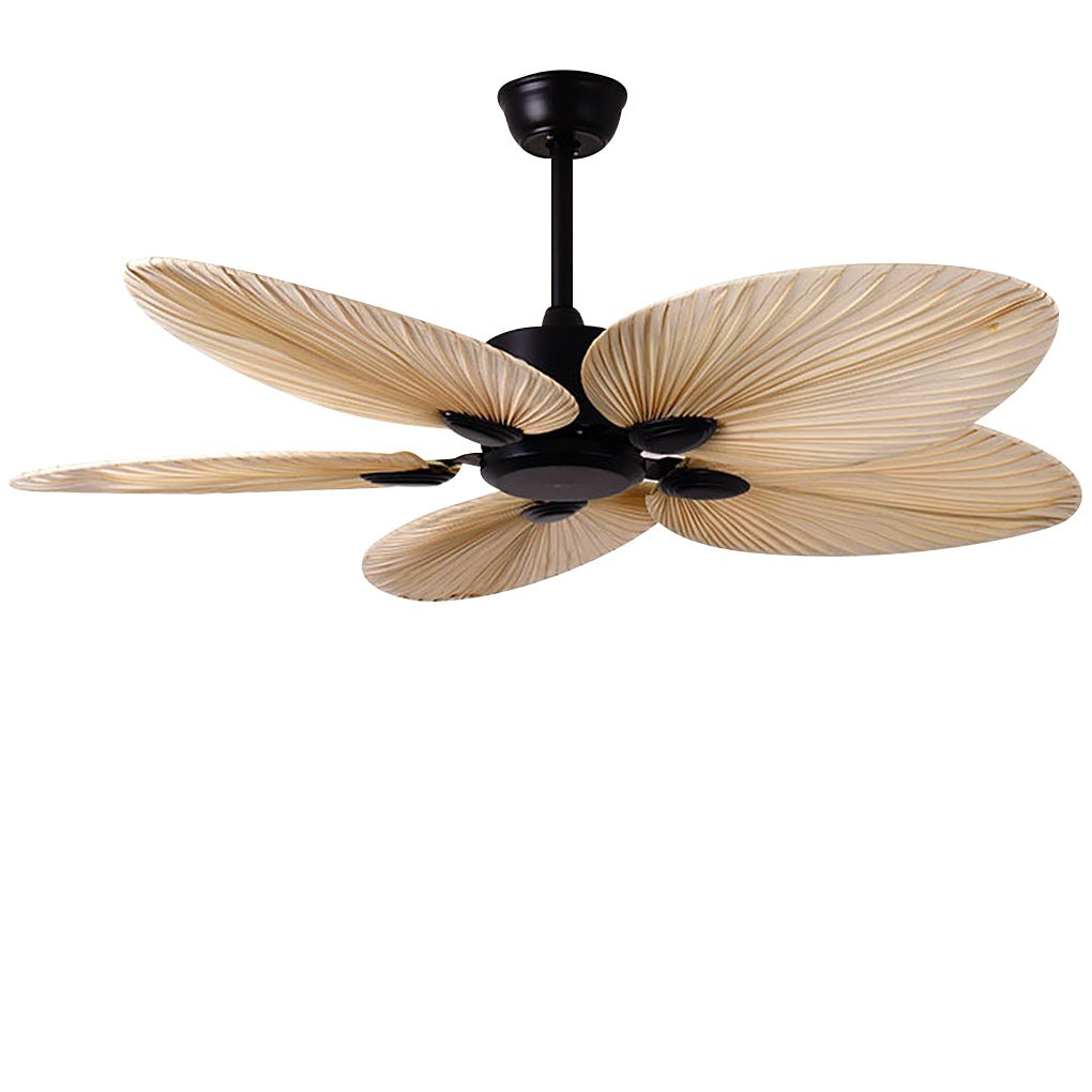 Modern Natural Iron Palm Frond Ceiling Fan for Living Room Bedroom