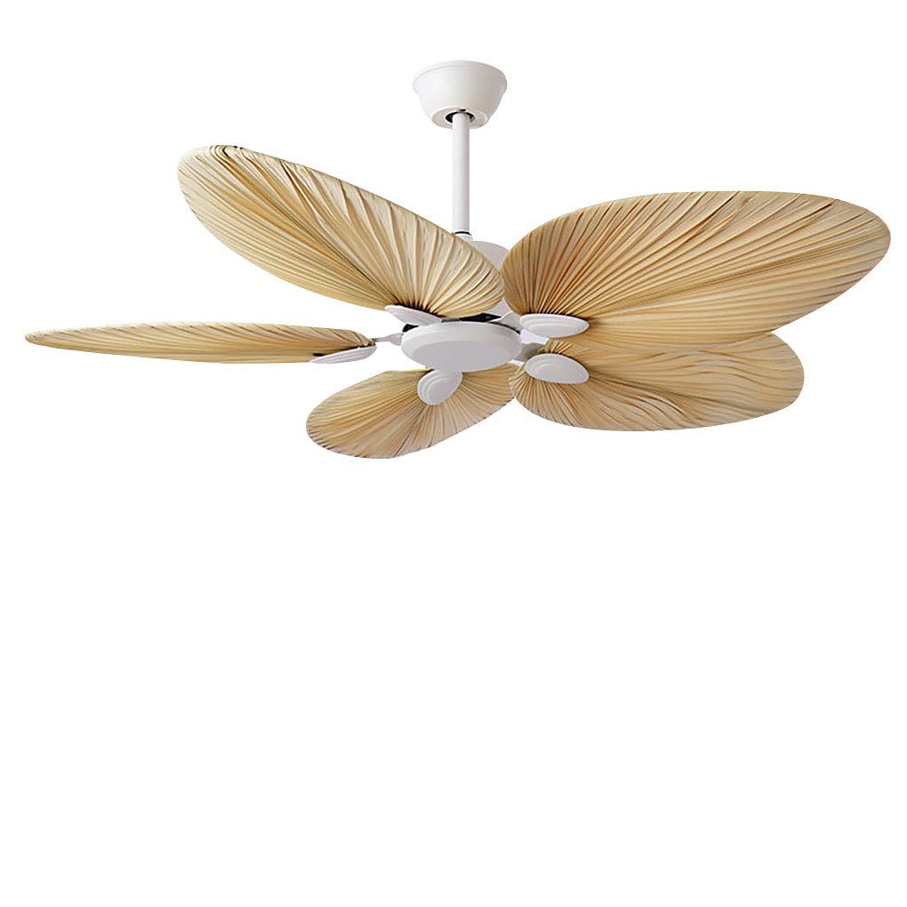 Modern Natural Iron Palm Frond Ceiling Fan for Living Room Bedroom