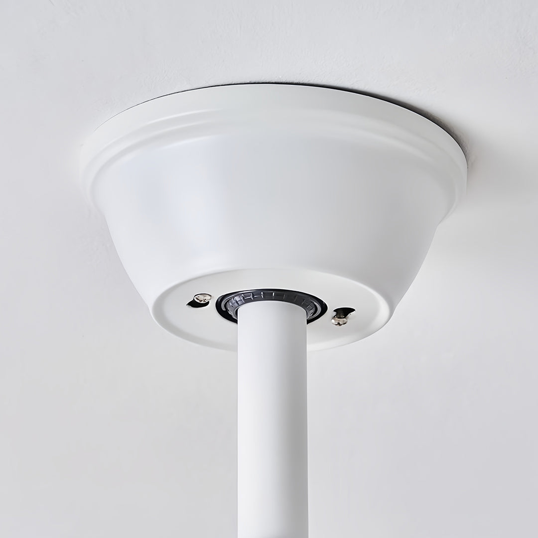 Contemporary White 5-Blade Ceiling Fan with LED Light for Home Office