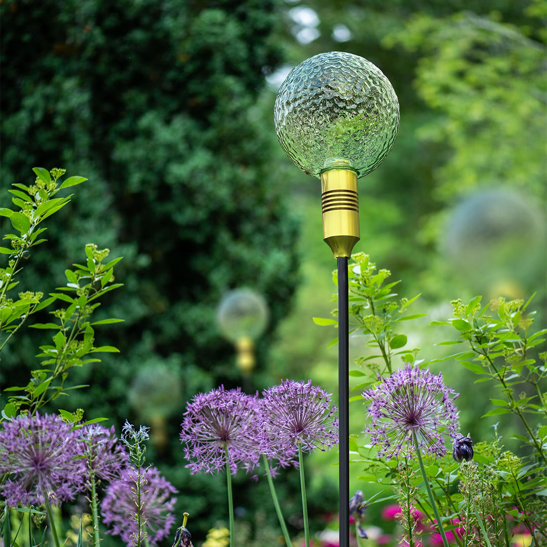 Outdoor Round Reed Decorative Landscape Light in Warm Bronze Finish