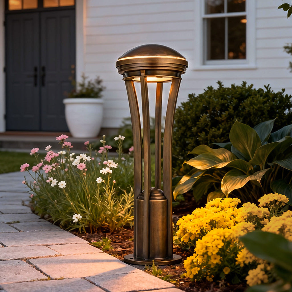 Antique Copper Outdoor Waterproof Path Light Stake for Garden Walkways