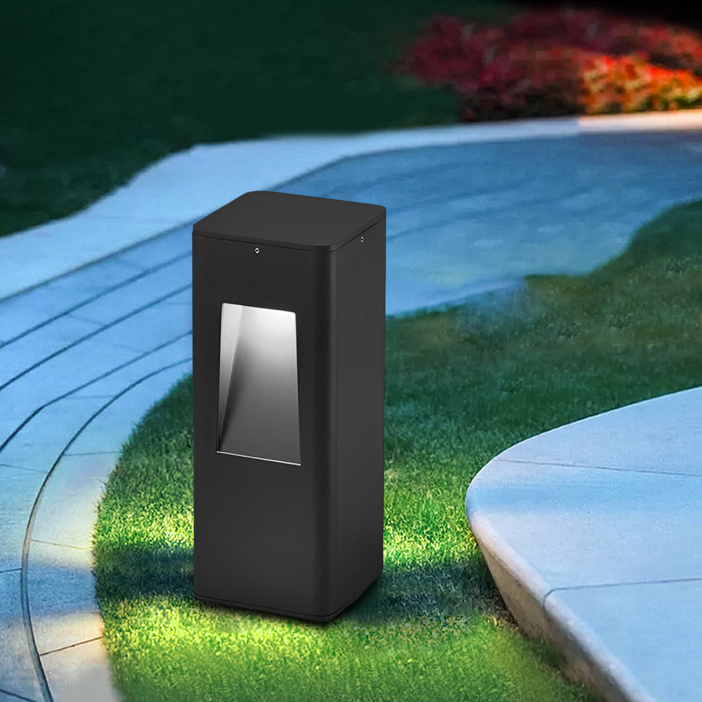 Modern Black Aluminum Alloy Pathway Bollard Lights for Outdoor Use