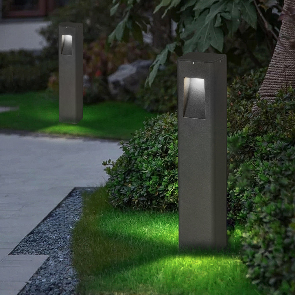Modern Black Aluminum Alloy Pathway Bollard Lights for Outdoor Use