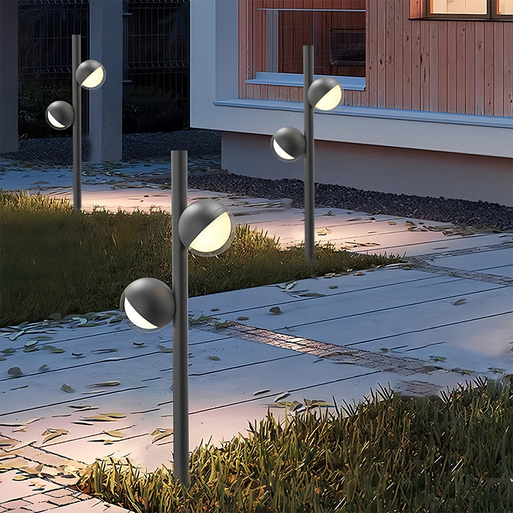 Modern Black Minimalist LED Pathway Landscape Lighting Fixture for Outdoors
