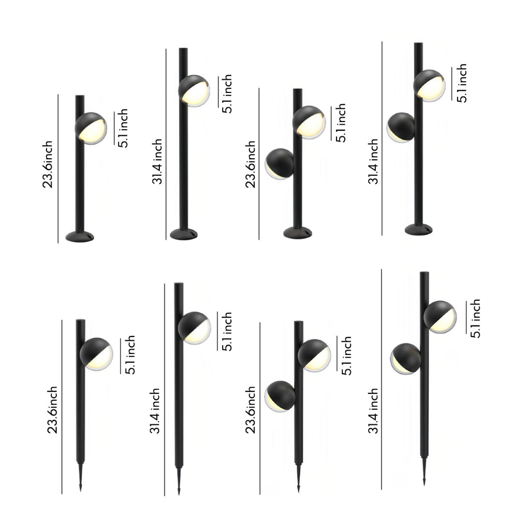 Modern Black Minimalist LED Pathway Landscape Lighting Fixture for Outdoors