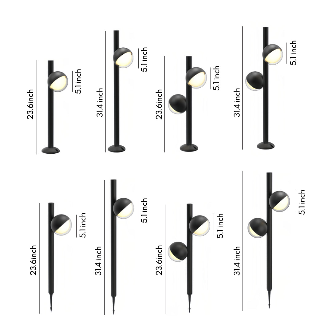 Modern Black Minimalist LED Pathway Landscape Lighting Fixture for Outdoors