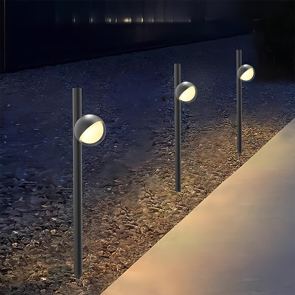 Modern Black Minimalist LED Pathway Landscape Lighting Fixture for Outdoors