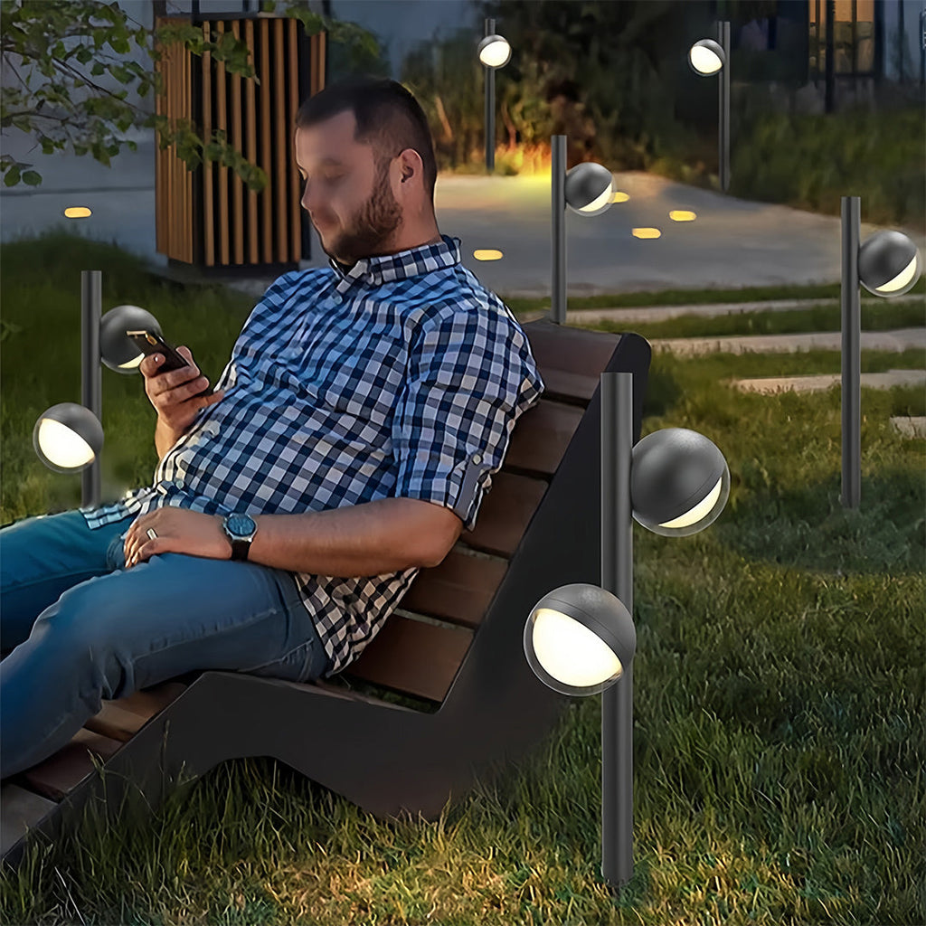 Modern Black Minimalist LED Pathway Landscape Lighting Fixture for Outdoors