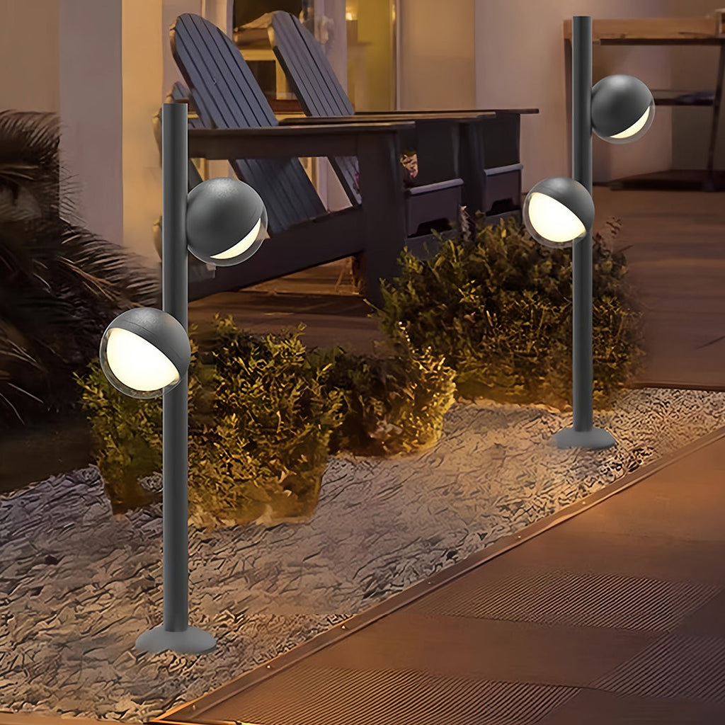 Modern Black Minimalist LED Pathway Landscape Lighting Fixture for Outdoors