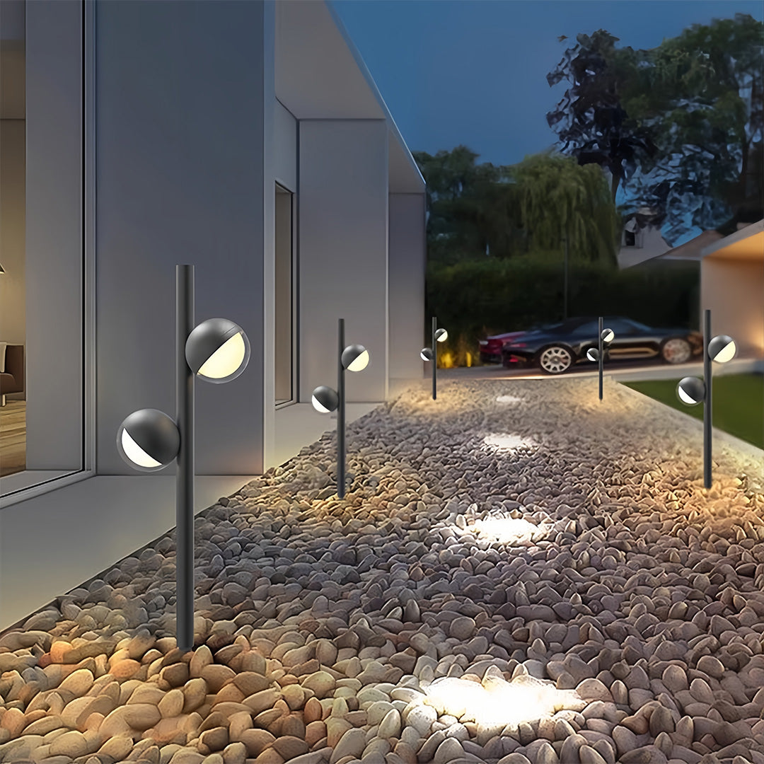 Modern Black Minimalist LED Pathway Landscape Lighting Fixture for Outdoors