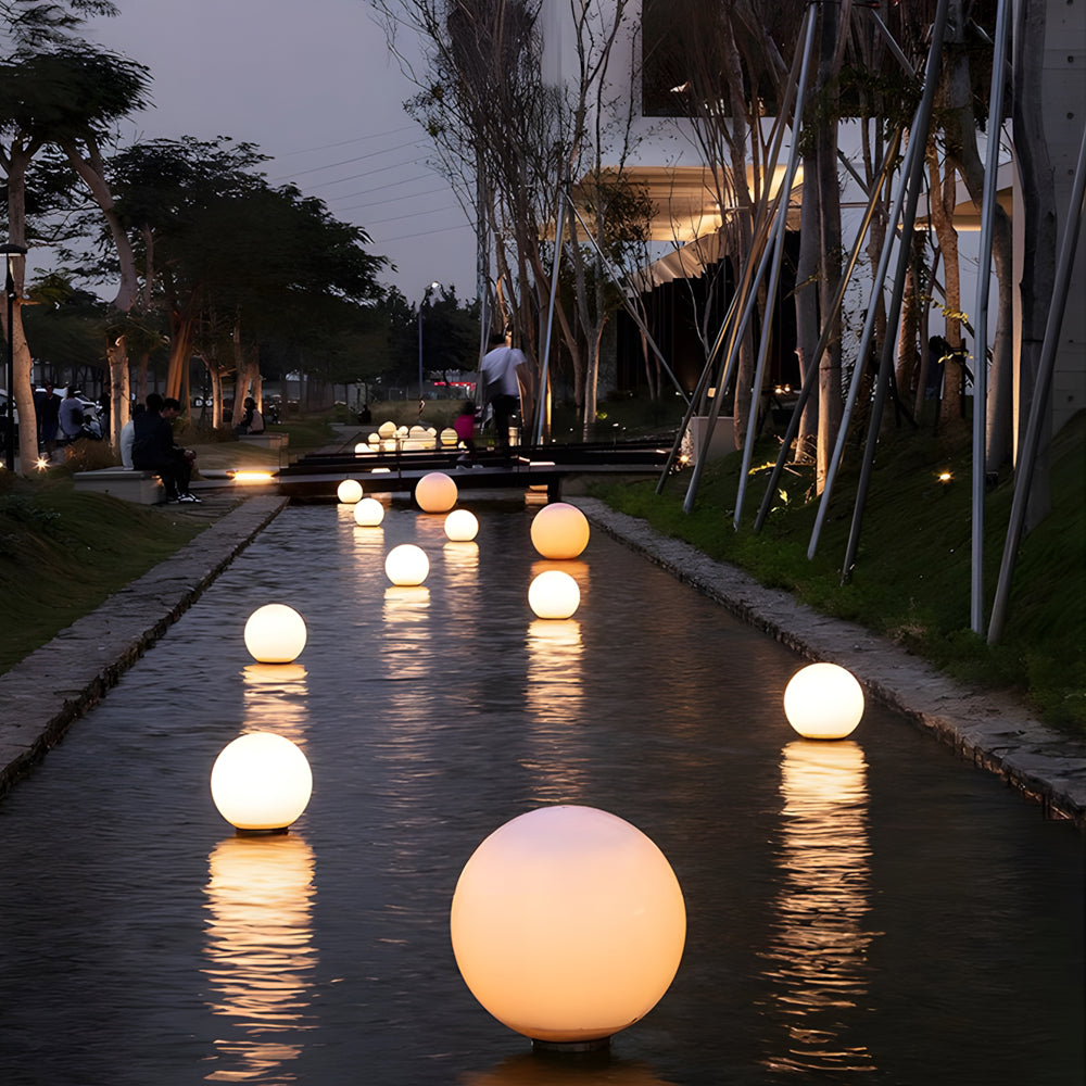 Waterproof Modern Acrylic Moon-Shaped Round Landscape Light Fixture