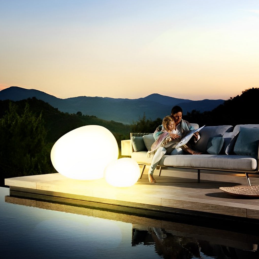 Contemporary Waterproof Pebble-Shaped LED Landscape Lights for Outdoors