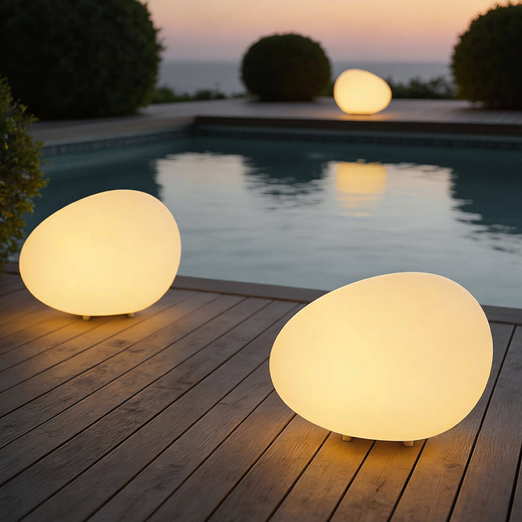 Contemporary Waterproof Pebble-Shaped LED Landscape Lights for Outdoors