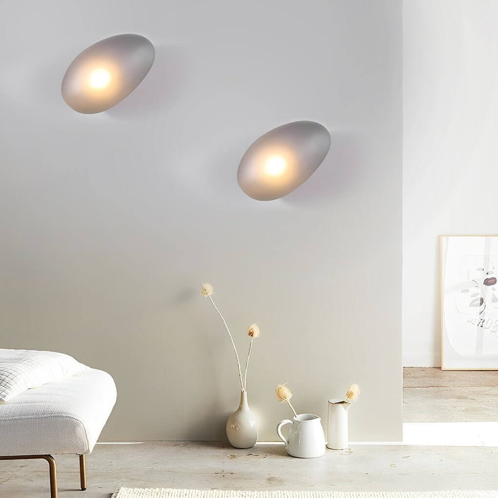 Contemporary White Glass Pebbles Wall Sconce for Living Room Decor