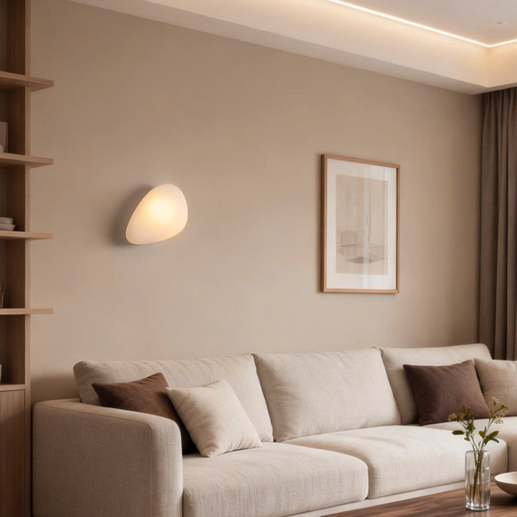 Contemporary White Glass Pebbles Wall Sconce for Living Room Decor