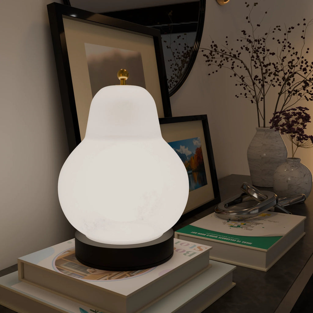 Elegant White Ceramic Pera Table Lamp for Modern Living Room Decor