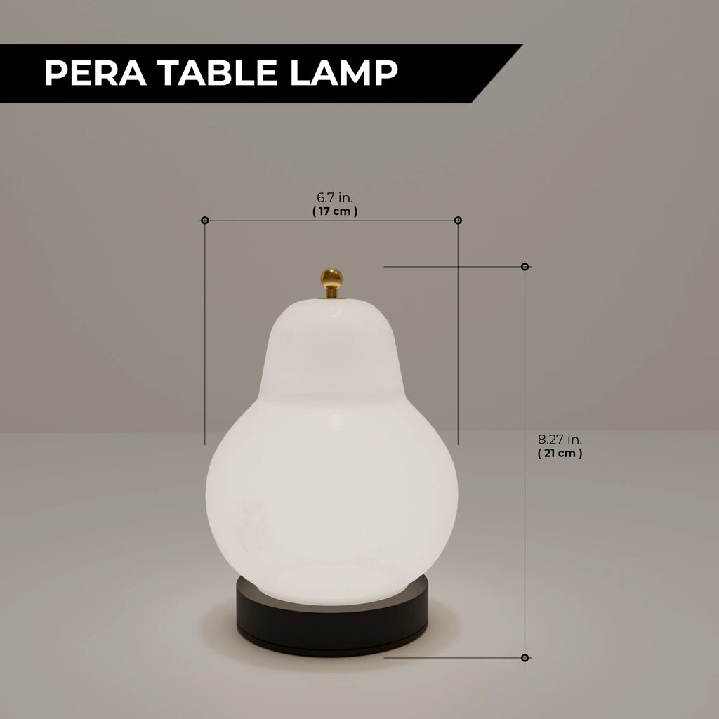 Elegant White Ceramic Pera Table Lamp for Modern Living Room Decor