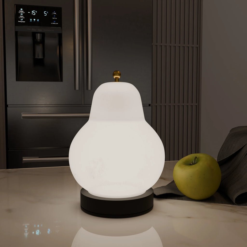 Elegant White Ceramic Pera Table Lamp for Modern Living Room Decor