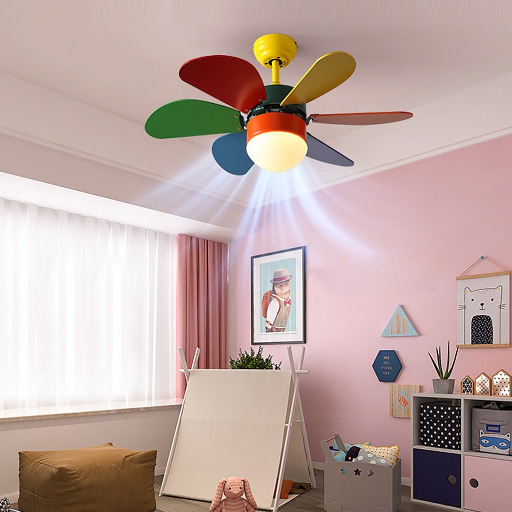 Vibrant LED Ceiling Fan for Kids' Room - Mini Colorful Design