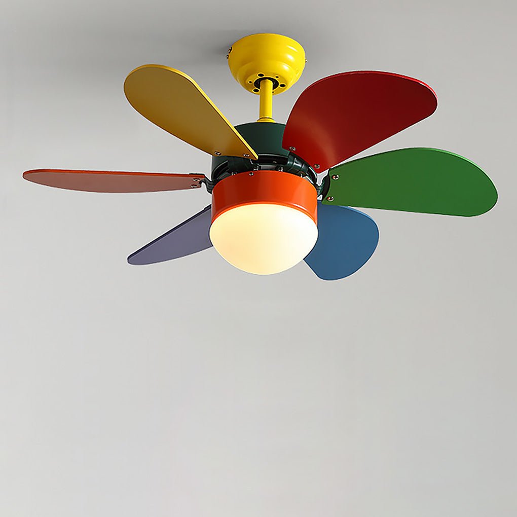 Vibrant LED Ceiling Fan for Kids' Room - Mini Colorful Design