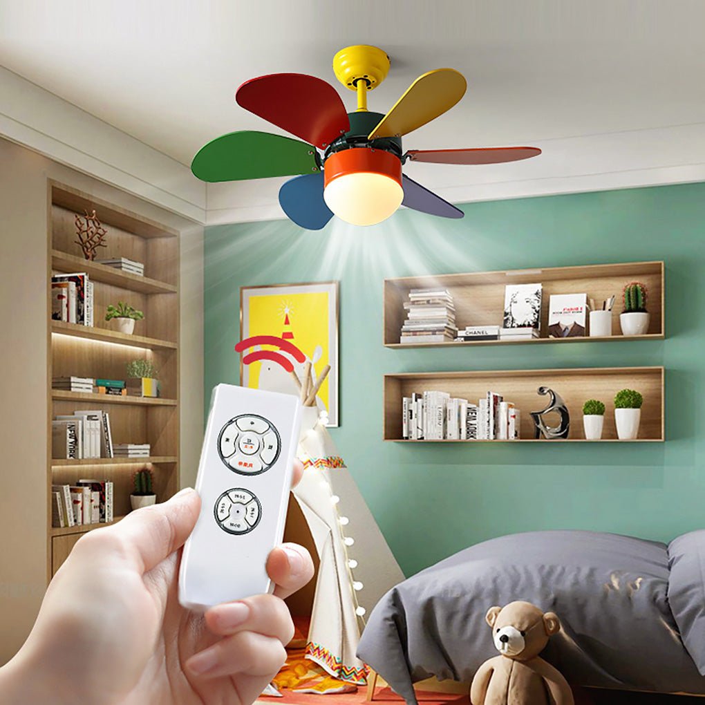 Vibrant LED Ceiling Fan for Kids' Room - Mini Colorful Design