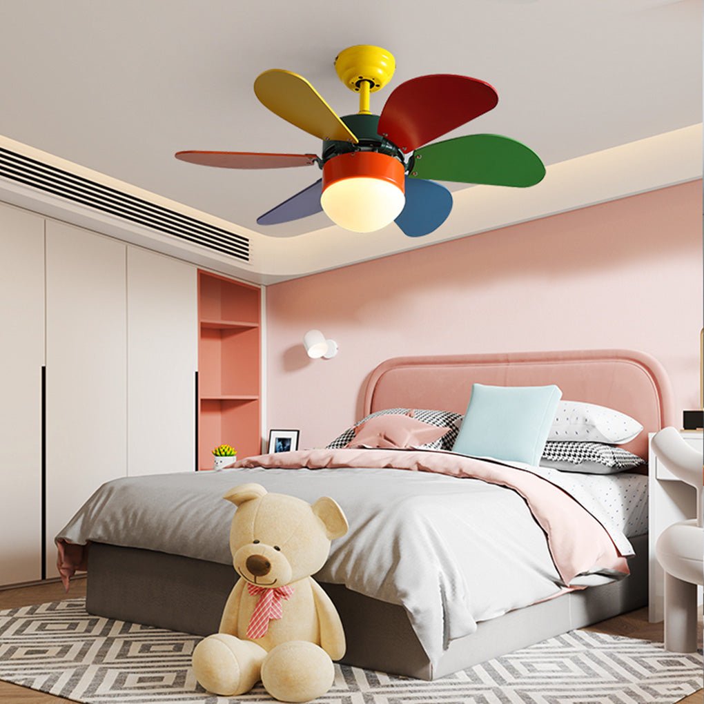 Vibrant LED Ceiling Fan for Kids' Room - Mini Colorful Design