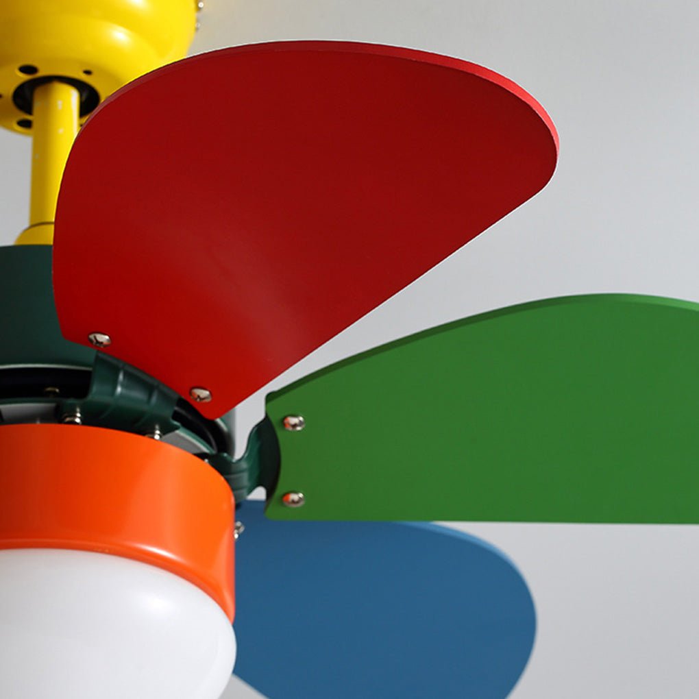 Vibrant LED Ceiling Fan for Kids' Room - Mini Colorful Design