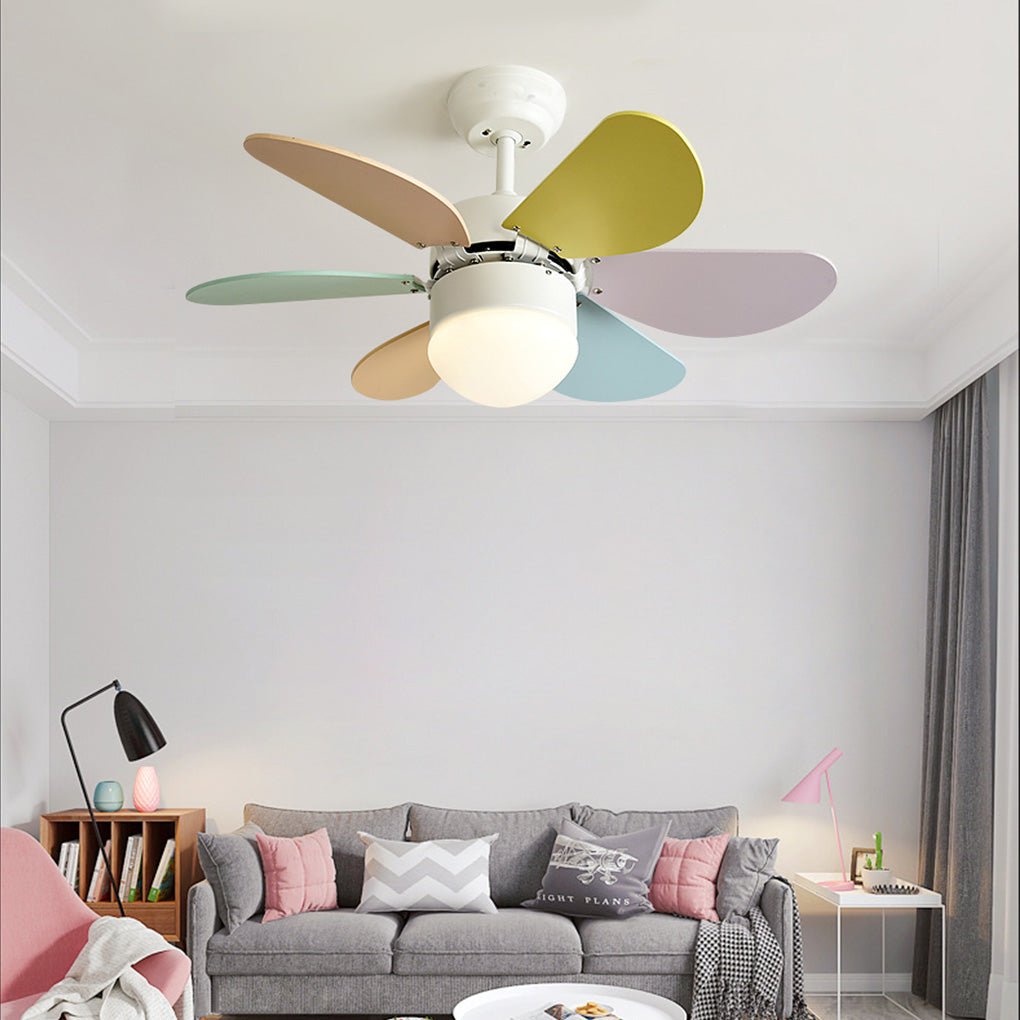 Vibrant LED Ceiling Fan for Kids' Room - Mini Colorful Design