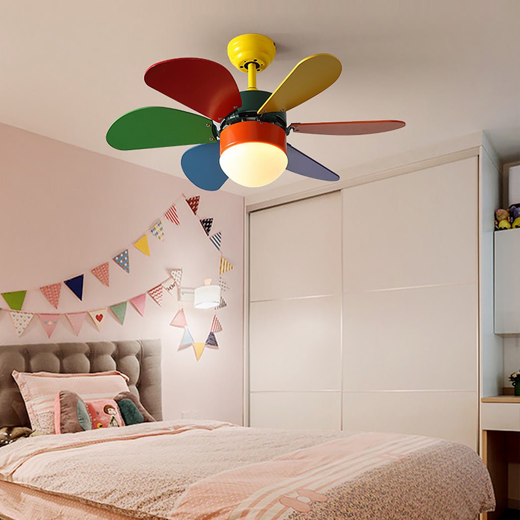 Vibrant LED Ceiling Fan for Kids' Room - Mini Colorful Design
