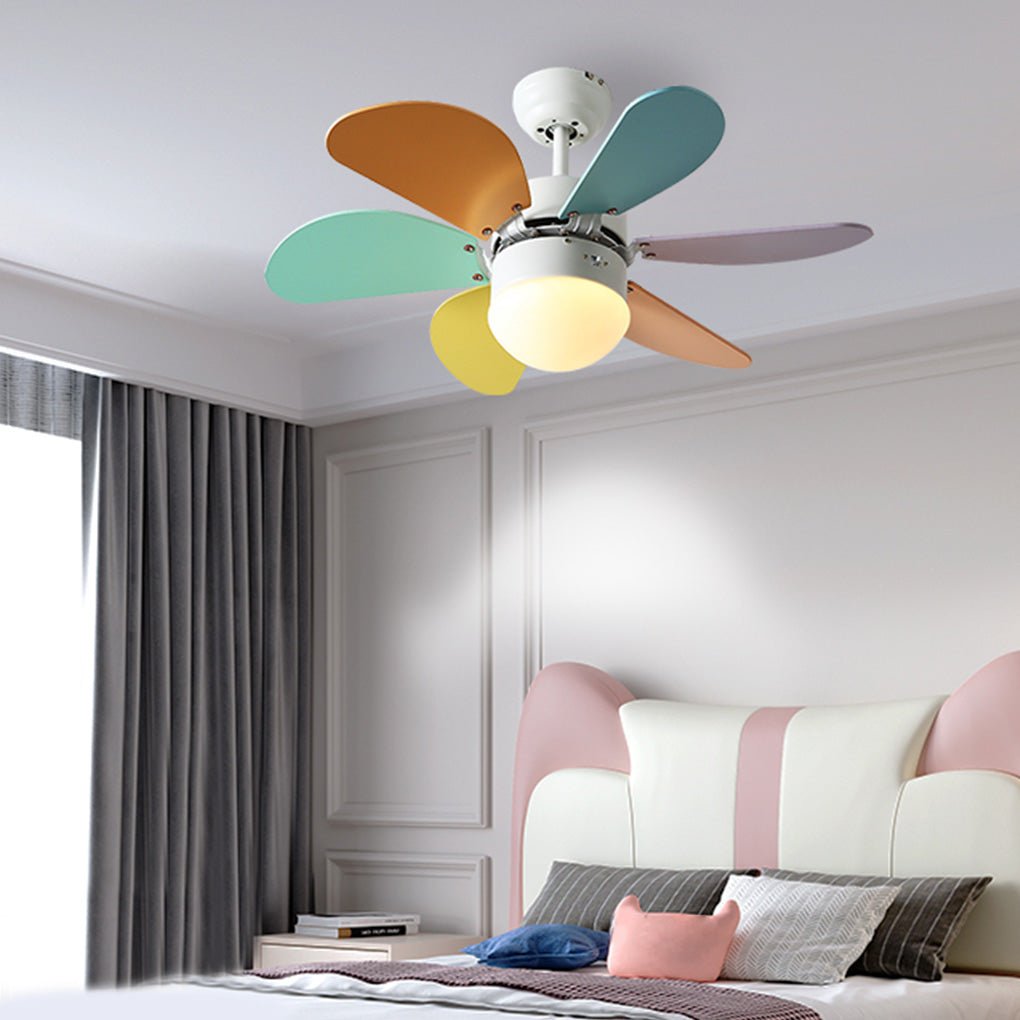 Vibrant LED Ceiling Fan for Kids' Room - Mini Colorful Design