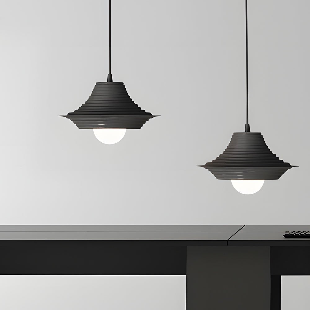 Creative Iron Striped Pendant Light with 3-Step Dimming for Nordic Style Rooms
