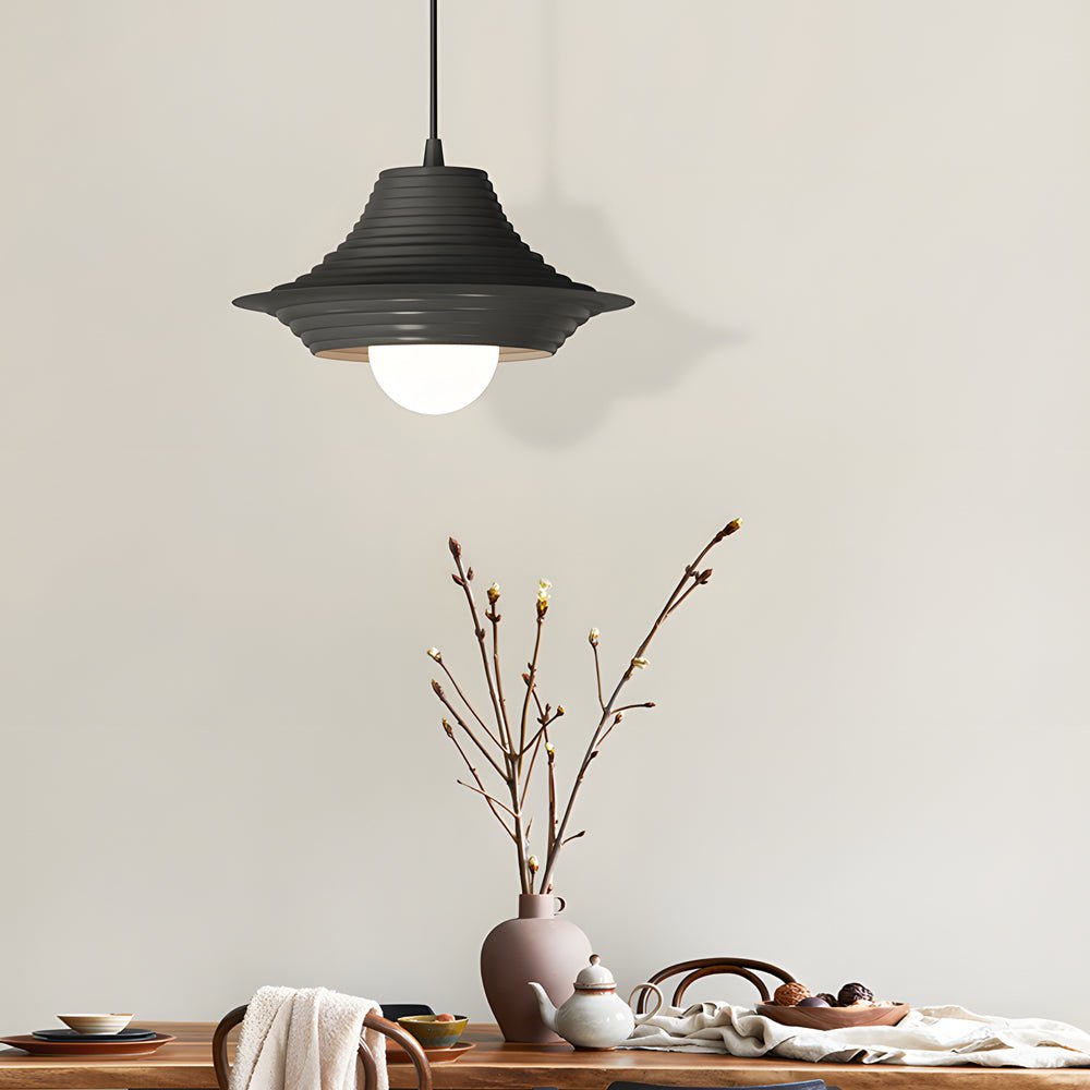 Nordic Striped Iron Pendant Light with 3-Step Dimming for Living Room