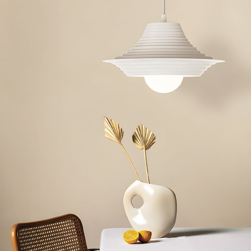 Nordic Striped Iron Pendant Light with 3-Step Dimming for Living Room