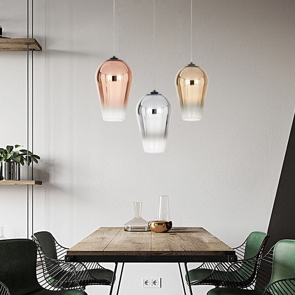 Custom Gradient Glass Pendant Light Fixture in Nordic Post-Modern Style