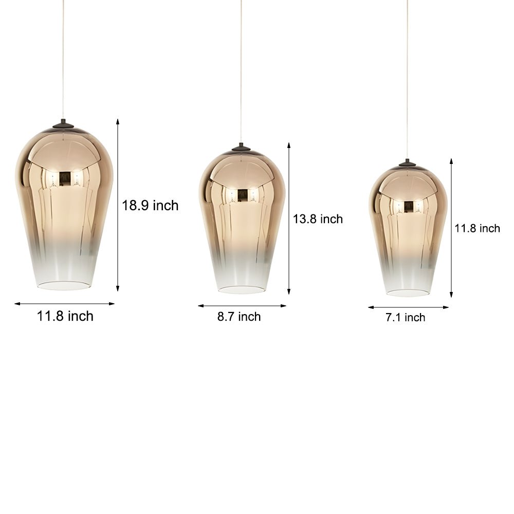 Custom Gradient Glass Pendant Light Fixture in Nordic Post-Modern Style