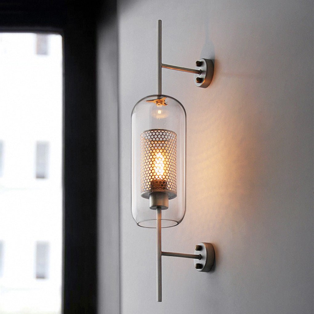 Custom Industrial Bronze Glass Wall Sconces for Retro Corridor Decor