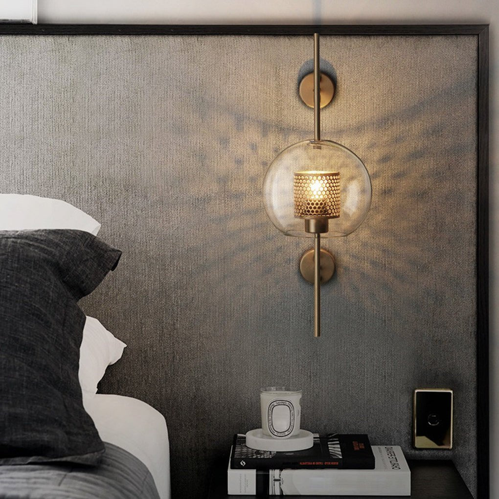 Custom Industrial Bronze Glass Wall Sconces for Retro Corridor Decor