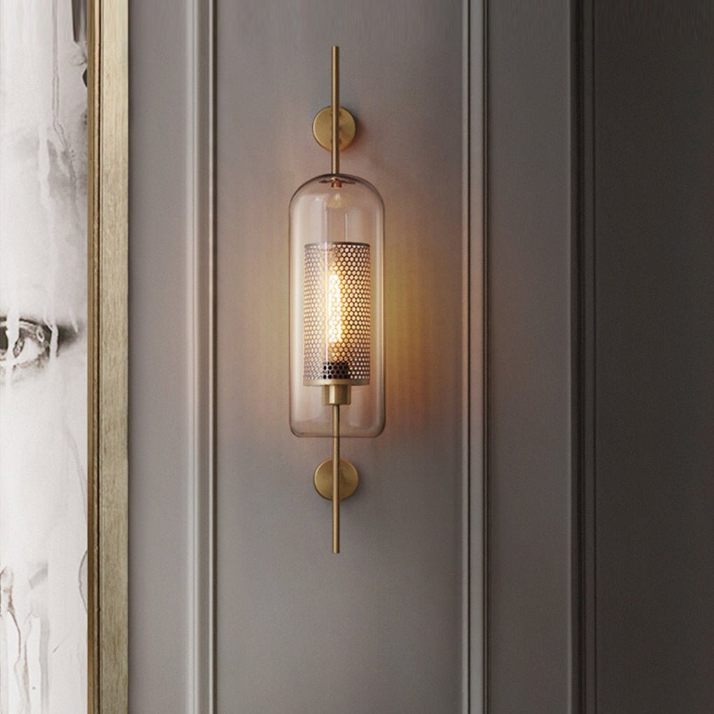 Custom Industrial Bronze Glass Wall Sconces for Retro Corridor Decor