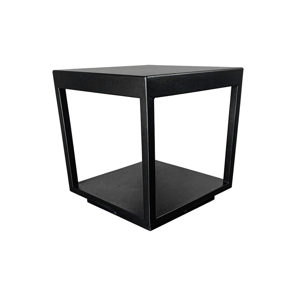 Modern Open-Frame Square Concrete LED Pillar Light for Outdoor Spaces