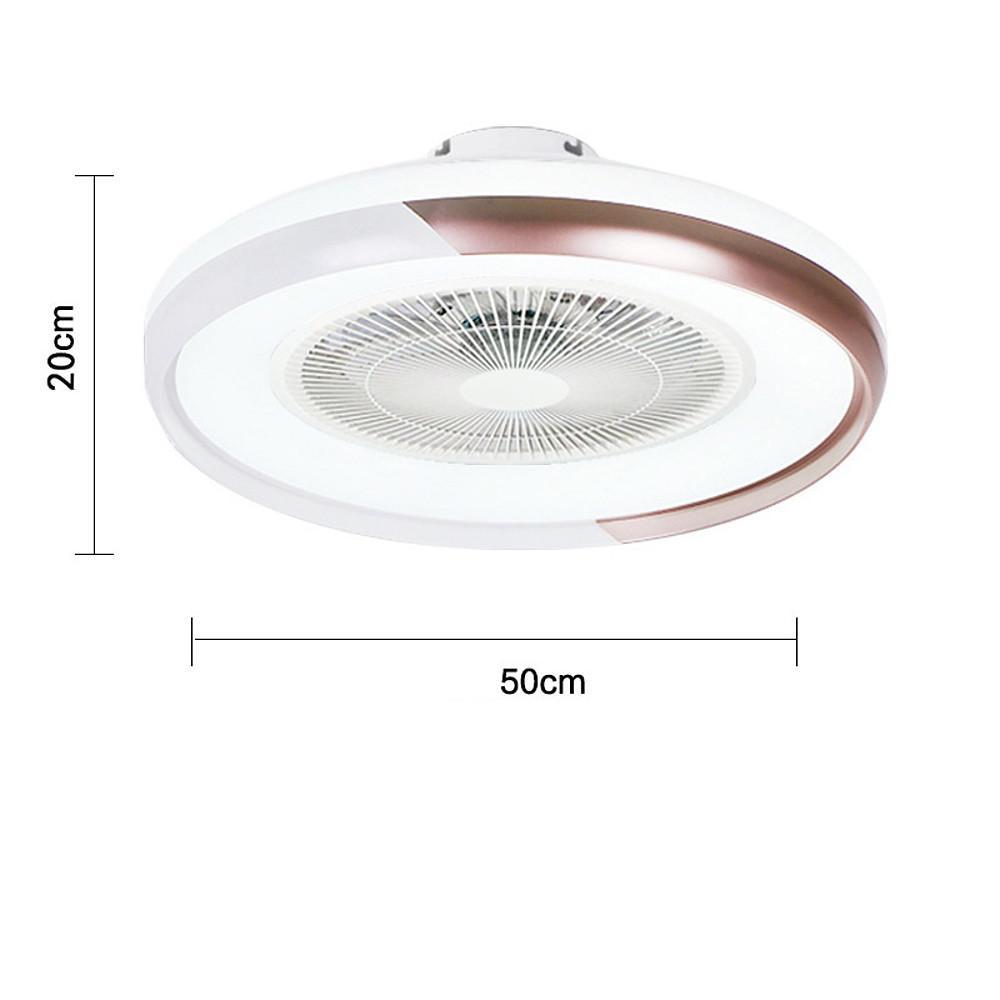 Modern White Circular LED Dimmable Bladeless Ceiling Fan with Light Remote for Living Room