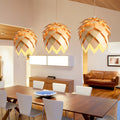 Rustic Pinecone Wooden LED Pendant Light for Cozy Dining or Living Room