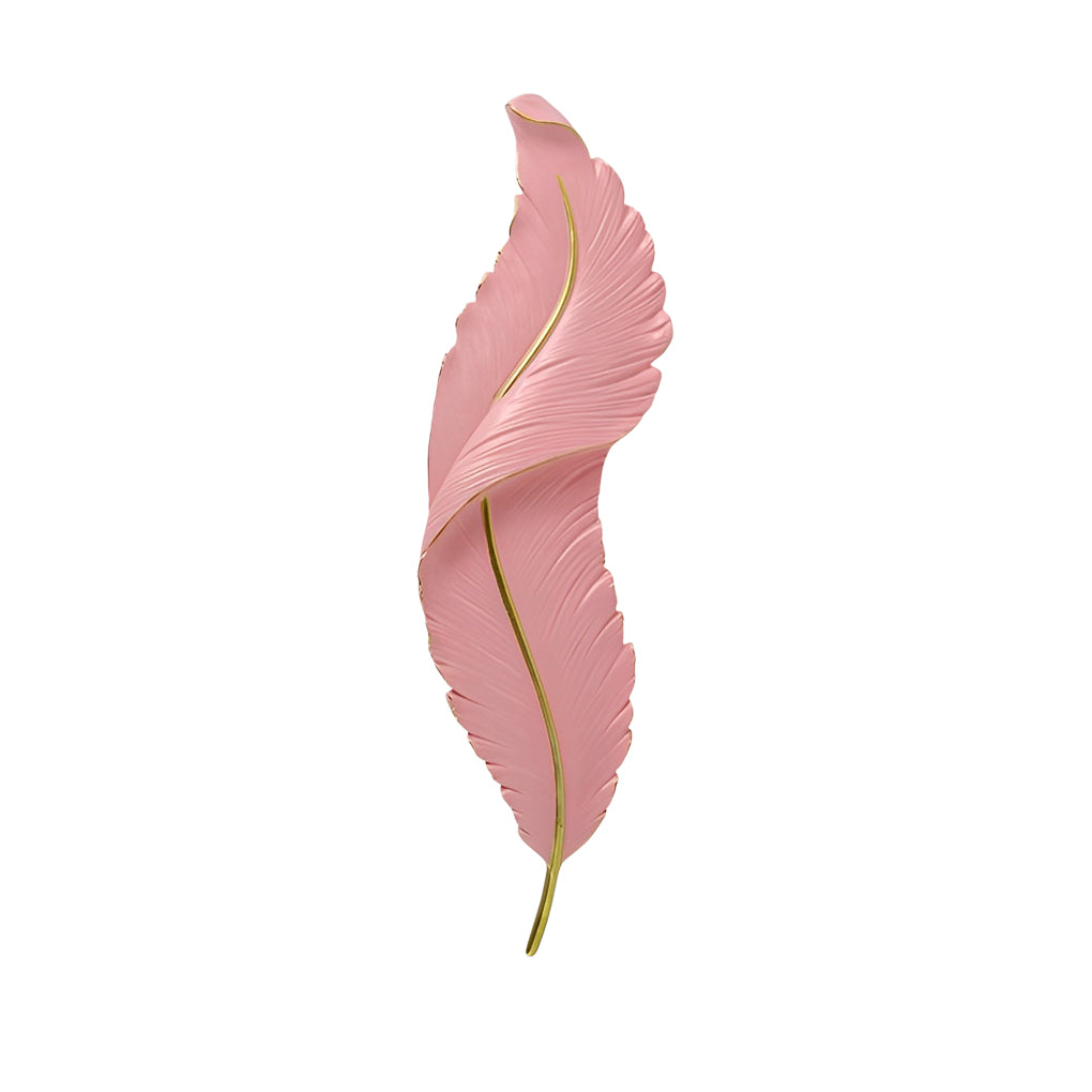 Modern White Resin Feather LED Wall Light for Corridor & Hallway Decor