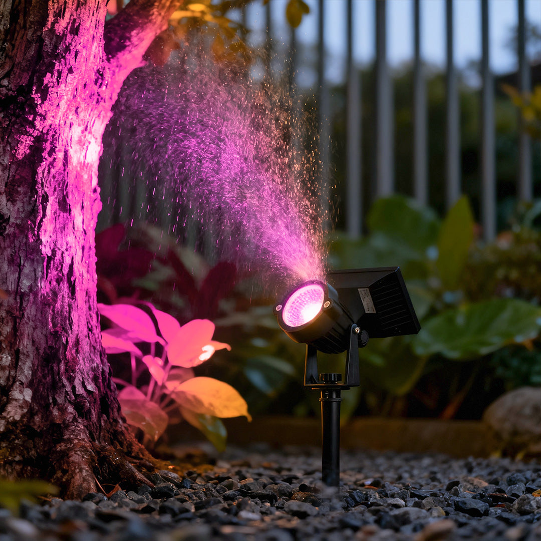 Adjustable Waterproof RGB LED Ground Spike Spotlights for Gardens & Trees