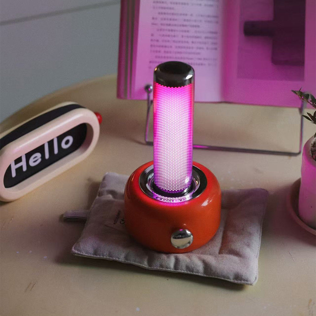 Sleek Metallic RGB Ambient Table Lamp for Modern Home Decor & Offices