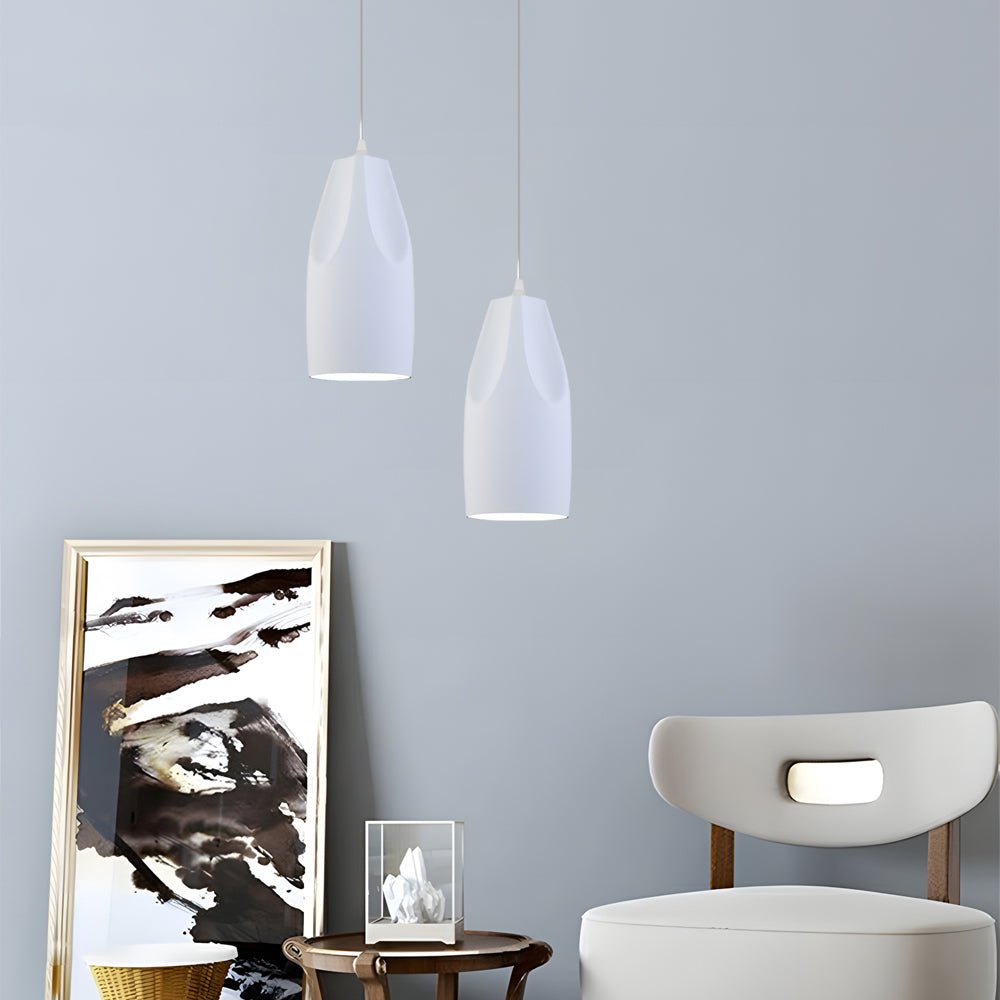 Modern Black and White Pleat Box LED Pendant Light for Dining Room