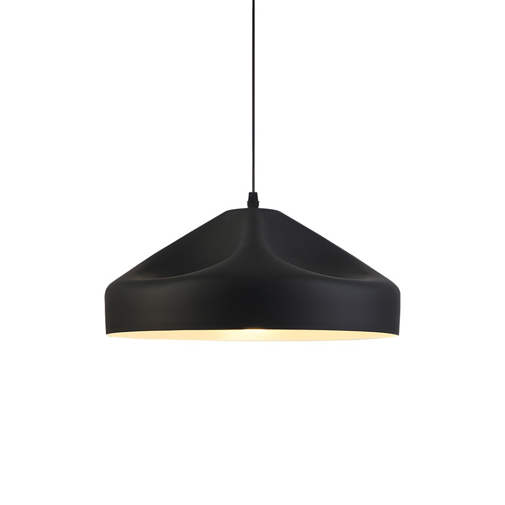 Modern Black and White Pleat Box LED Pendant Light for Dining Room