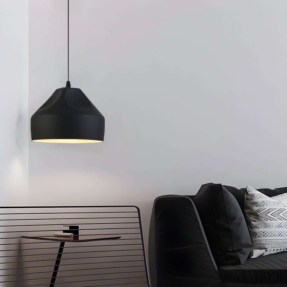 Modern Black and White Pleat Box LED Pendant Light for Dining Room