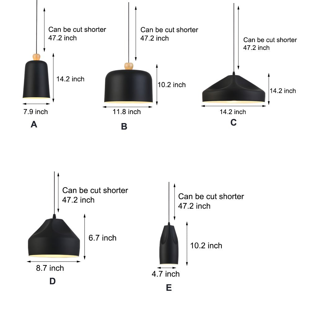 Modern Black and White Pleat Box LED Pendant Light for Dining Room